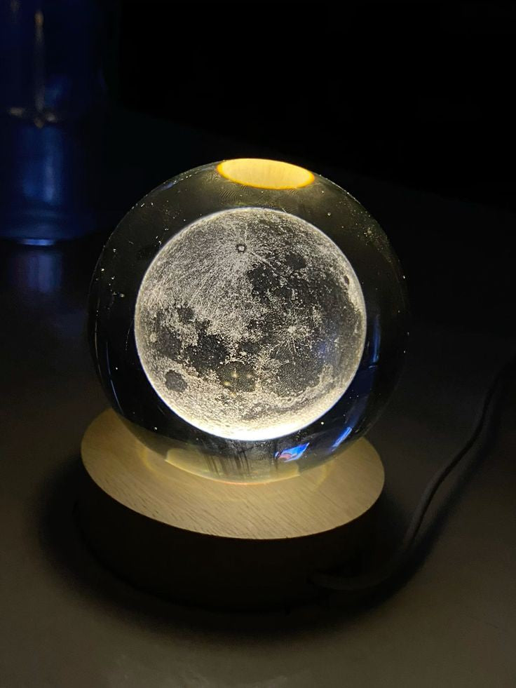 3D crystal Ball Moon Inside Lamp