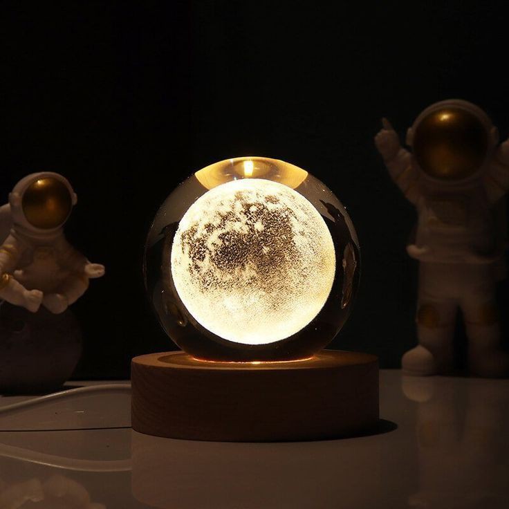 3D crystal Ball Moon Inside Lamp